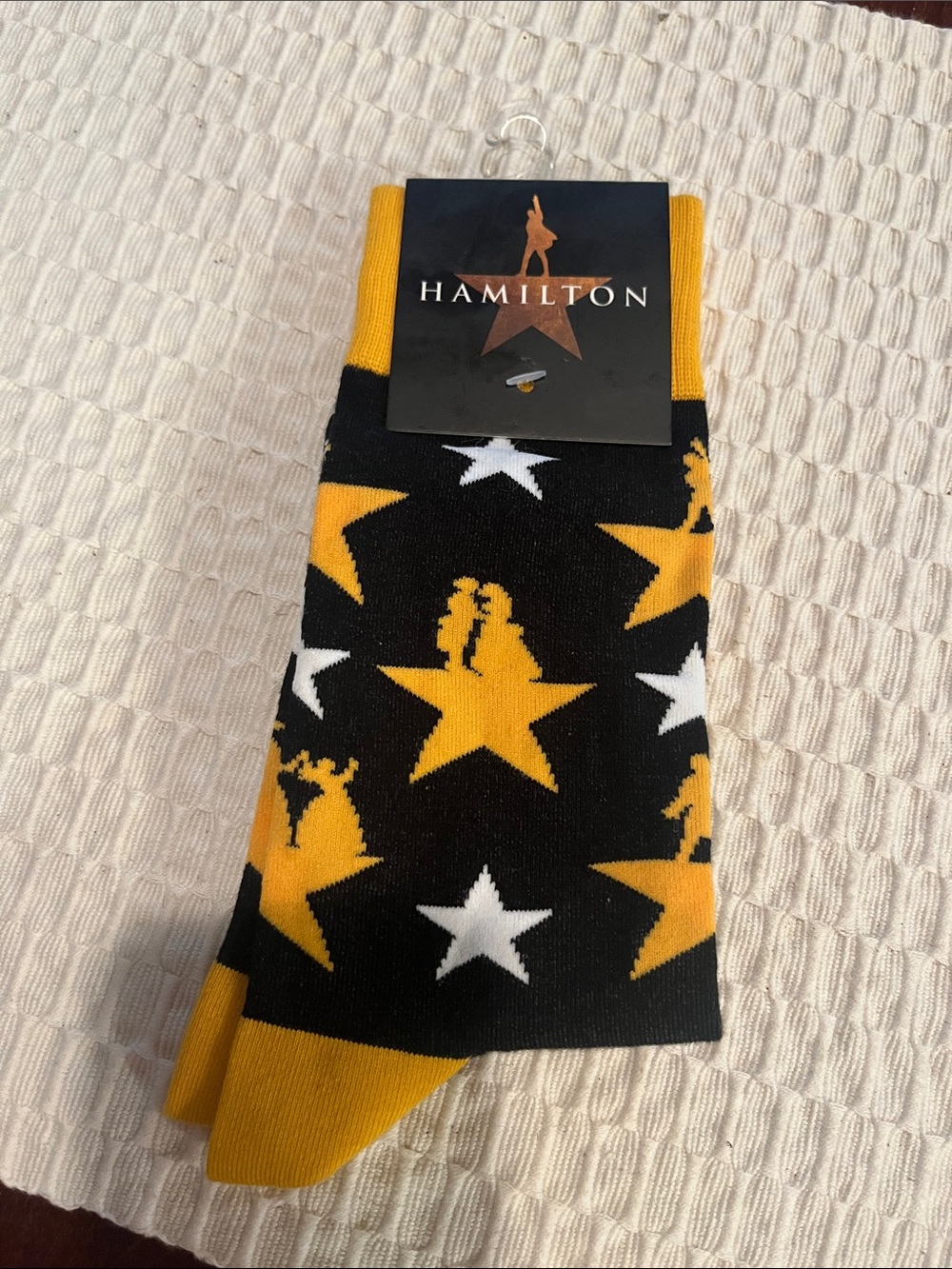 Hamilton Black, Yellow & White Star Graphic Men’s Socks